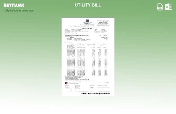 модерен стил Филипини Robinson Land Co. комунални сметки Word и PDF шаблон